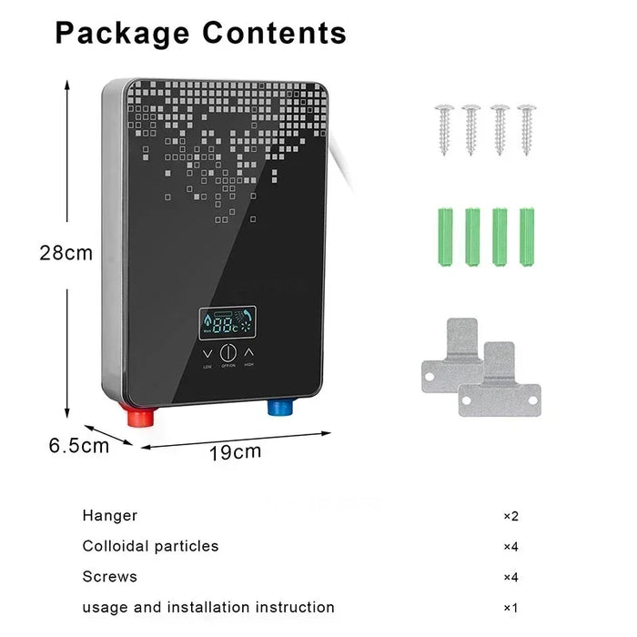 Compact Tankless Electric Water Heater for Bathroom & Kitchen