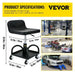 Heavy-duty mechanic stool with adjustable height range and tool tray
