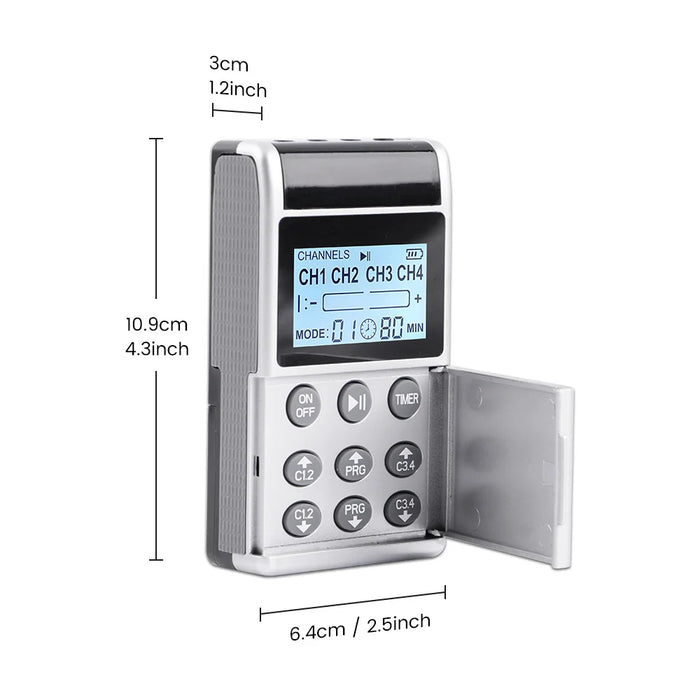 Electric Pulse Massager TENS Muscle Stimulator 15 Modes Digital Therapy Machine
