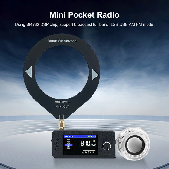 1.9" IPS HF SW MW VHF Radio with Mini Speaker