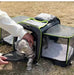 Soft-sided pet carrier with expandable design for extra space and comfort, ideal for large cat breeds