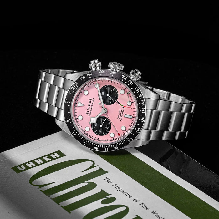 Stainless Steel Chronograph Wristwatch – Hand-Wound, 41mm
