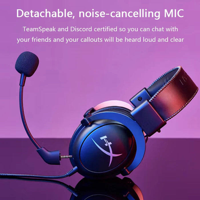 7.1 Surround Sound Gaming Headset with Detachable Mic, Black Red