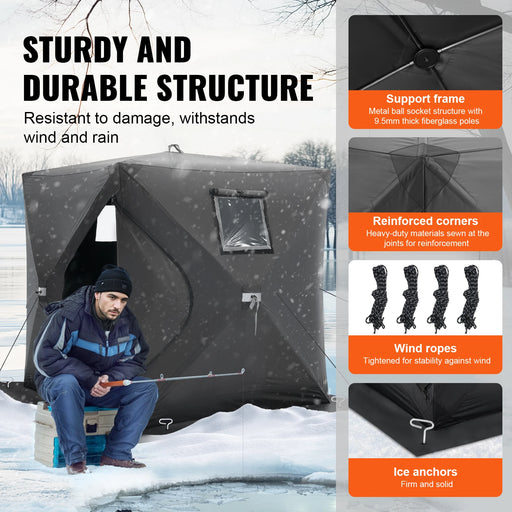 Windproof and waterproof shelter for 1-2 people in cold weather