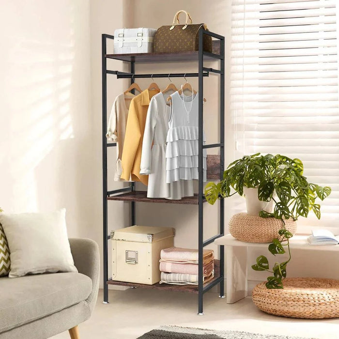 Industrial style coat rack with heavy-duty construction and versatile use