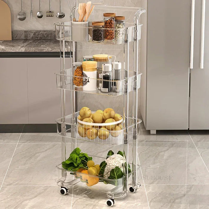 Multi-Tier Rolling Organizer Cart for Kitchen, Bathroom & More 4 layers-gray