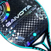 Beach tennis racquet made of 12K carbon fiber with rough surface and included backpack for professional play