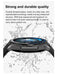 Black leather strap 143 inch AMOLED smartwatch with Bluetooth call and heart rate tracker
