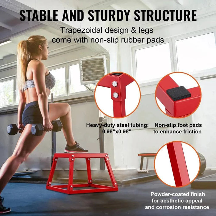 SS-R-12 Plyo Box in Red for Versatile and Safe Workouts