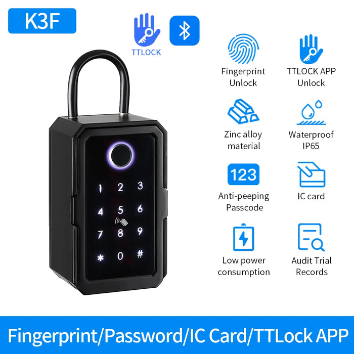 Outdoor Smart Key Safe with Fingerprint & Wi-Fi Access
