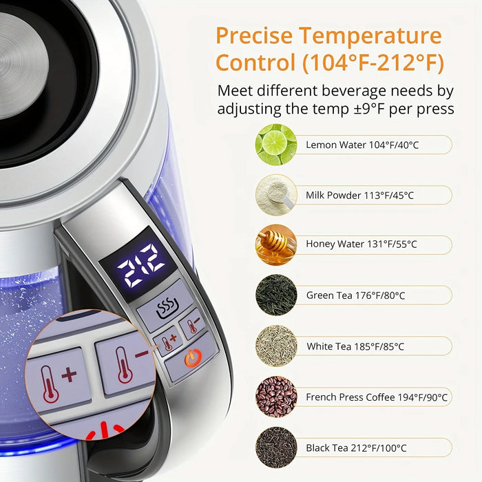 1.8L Electric Kettle with 12 Temperature Settings