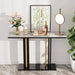 Elegant narrow console table with black and gold finish