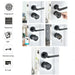 Fingerprint Cylinder Smart Door Lock Silver with Gateway Digital Keypad Key Card - A modern and secure smart lock with fingerprint scanning and key card access