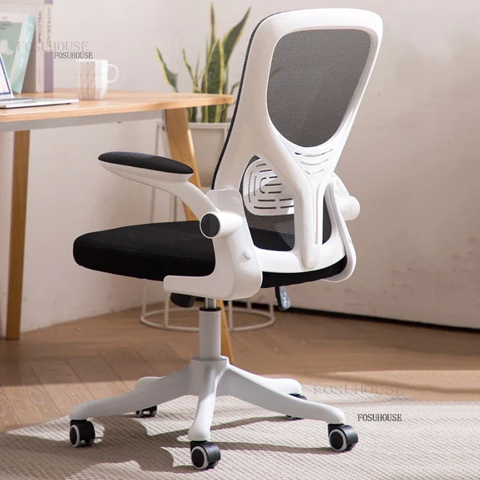 Executive Study Chair Rotating Base with Lift & Support Black with White