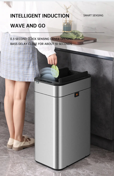 50L Automatic Induction Trash Can for Kitchen or Bathroom