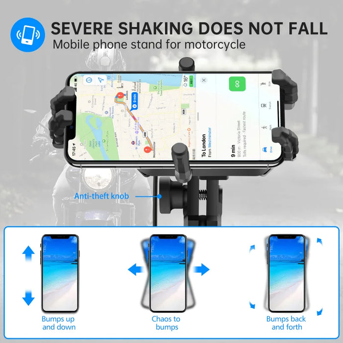 12V Motorcycle Shock Absorber Phone Holder 15W Wireless Charger