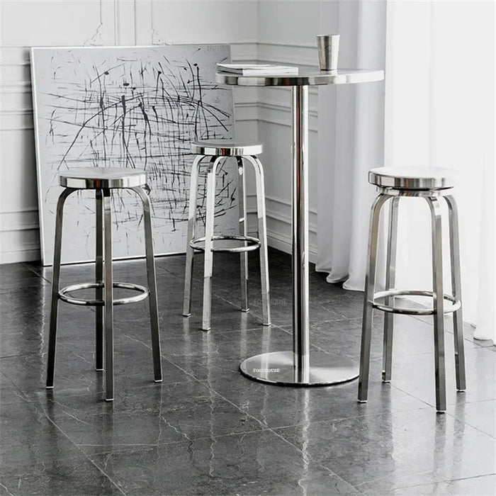 Brushed Swivel 77cm Metal Bar Stool for Kitchen & Patio