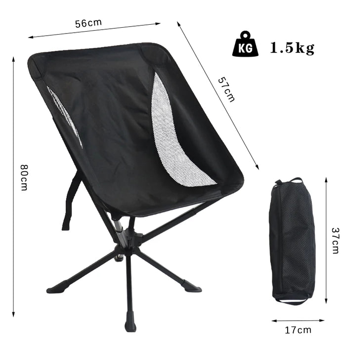 Outdoor Picnic Chair, 360° Swivel, Foldable, Lightweight