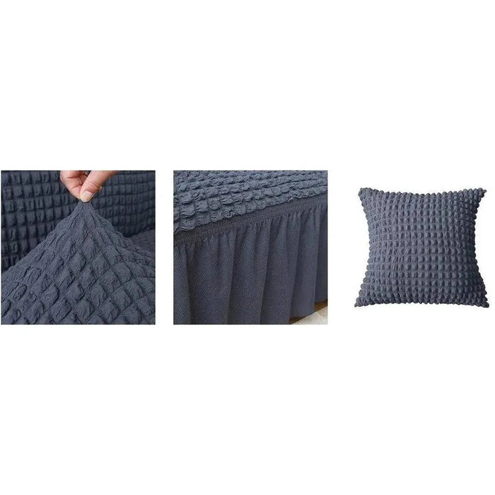  This elegant sofa cover comes with a matching pillowcase, effortlessly transforming your living room and extending your furniture's lifespan 