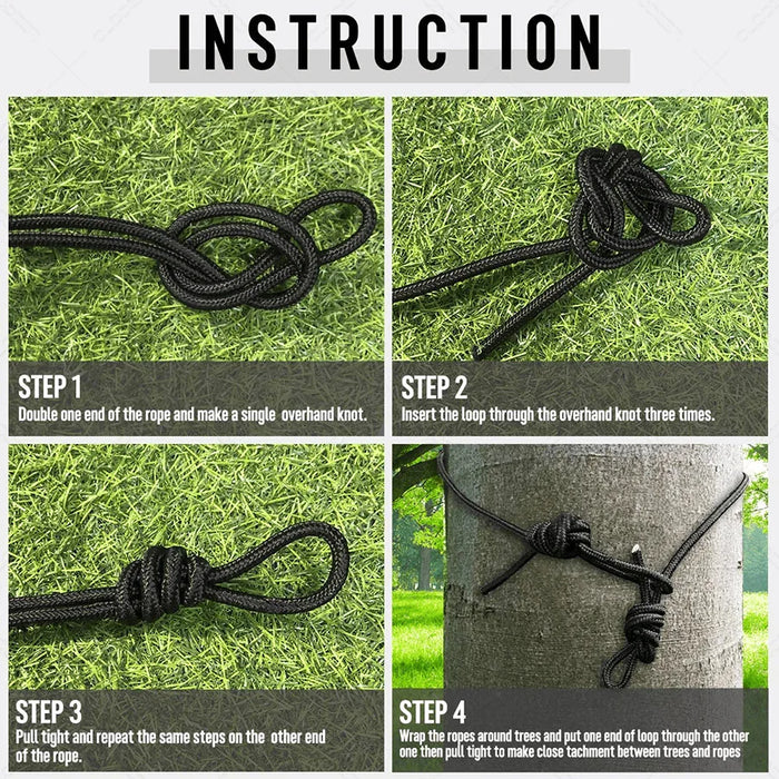 Easy to set up with knot-free suspension system that is tree-friendly and quick to install