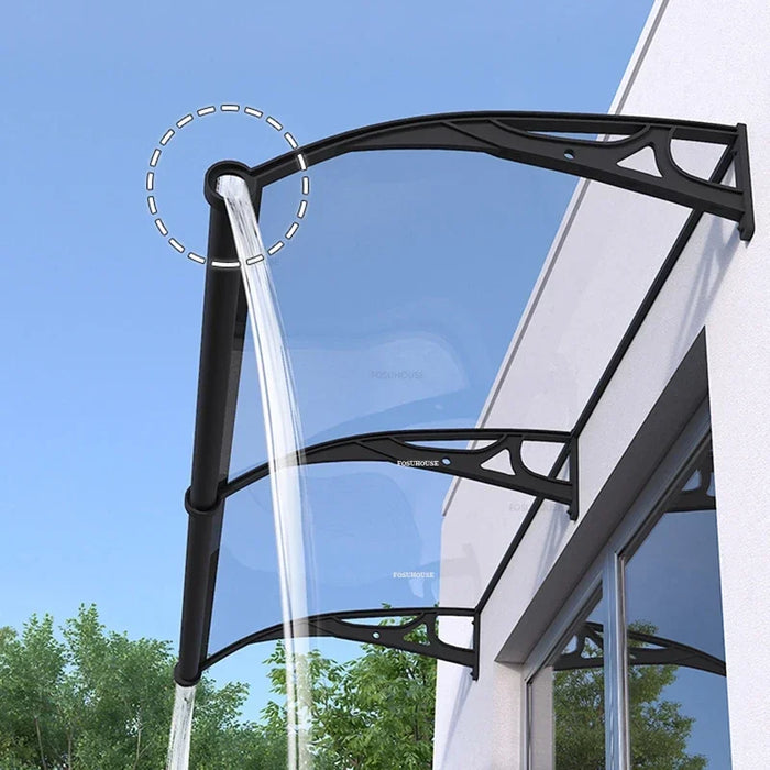 Waterproof 80x60cm Outdoor Doorway Awning – Aluminum Alloy Rain Shelter