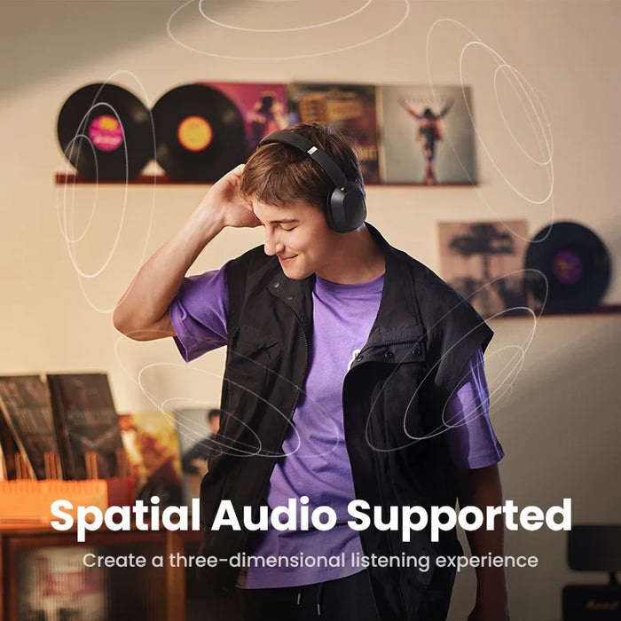 Hybrid Noise Cancelling Headphones, 75H Playtime, Spatial Audio