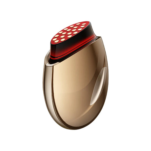 RF Skin Tightening Anti-Wrinkle Massager in Gold Color with Red Light Therapy and EMS Face Lift Beauty Device for Facial Firming