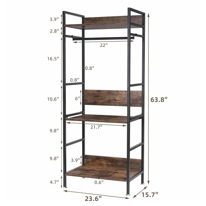 Practical and stylish industrial coat rack with capacity up to 50kg