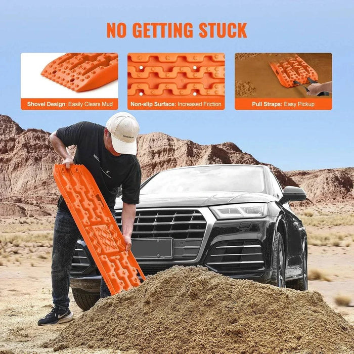 Traction boards with red short recovery boards for off-road vehicles