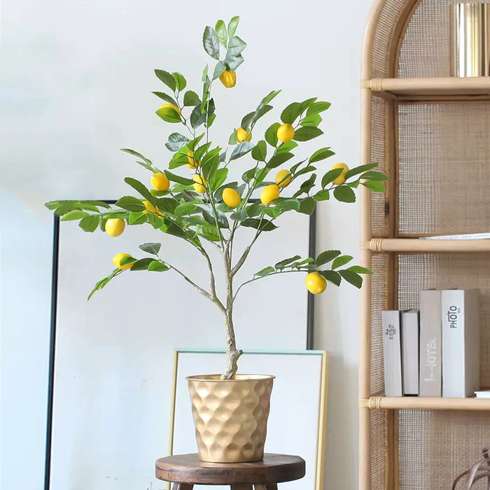 Durable 130cm Artificial Lemon Tree Branch Made from High-Quality Plastic for Resilience
