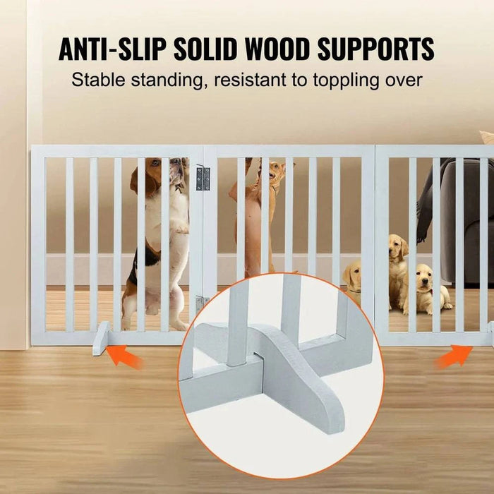 Easy to assemble dog gate that can be placed in multiple locations for clear boundaries