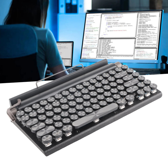 Wireless Black Mechanical Keyboard with Blue Switches and Backlighting