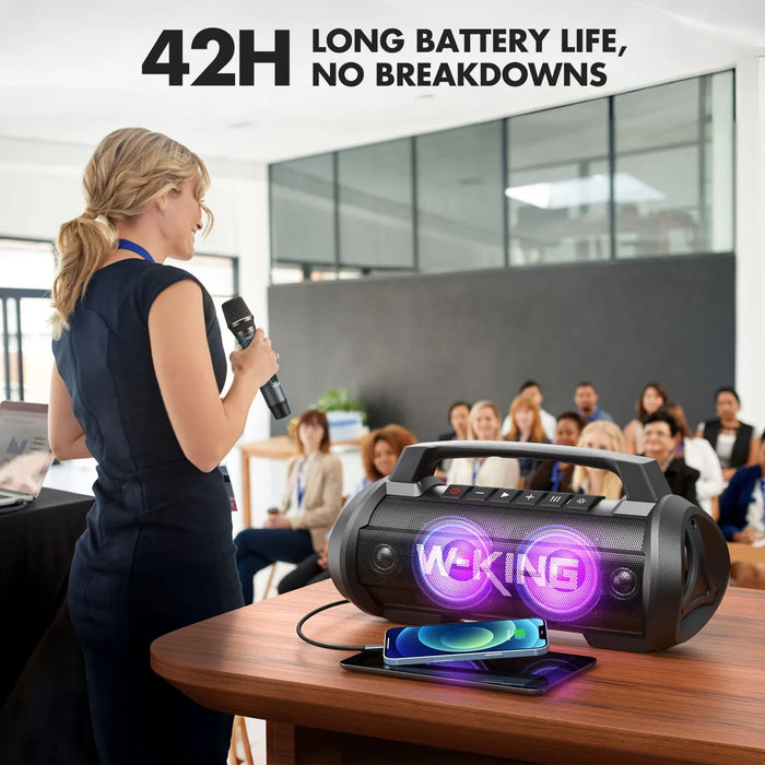 Portable Bluetooth Speaker 70W RMS with Wireless Microphone