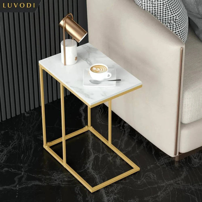 Sturdy Metal Iron and Sintered Stone Material Coffee Table