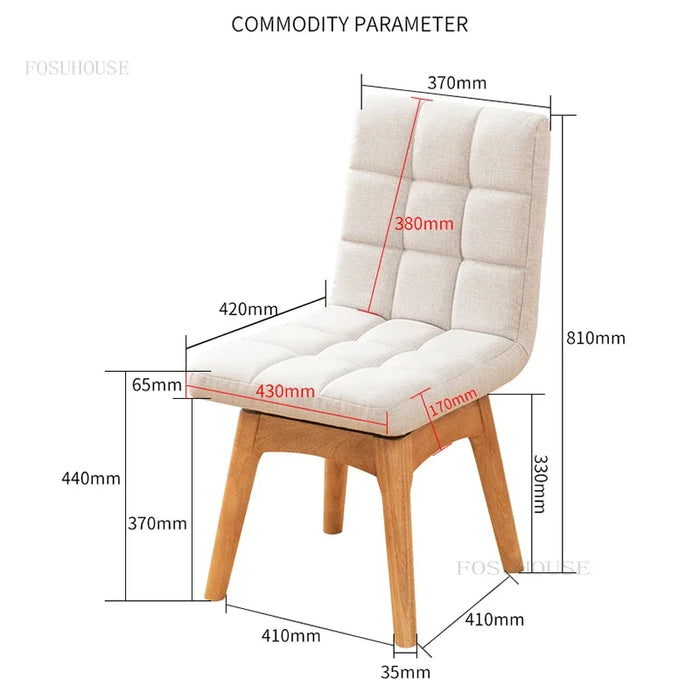 Modern Minimalist Wooden Chair Durable Solid Wood Frame for Home Office & Lounge