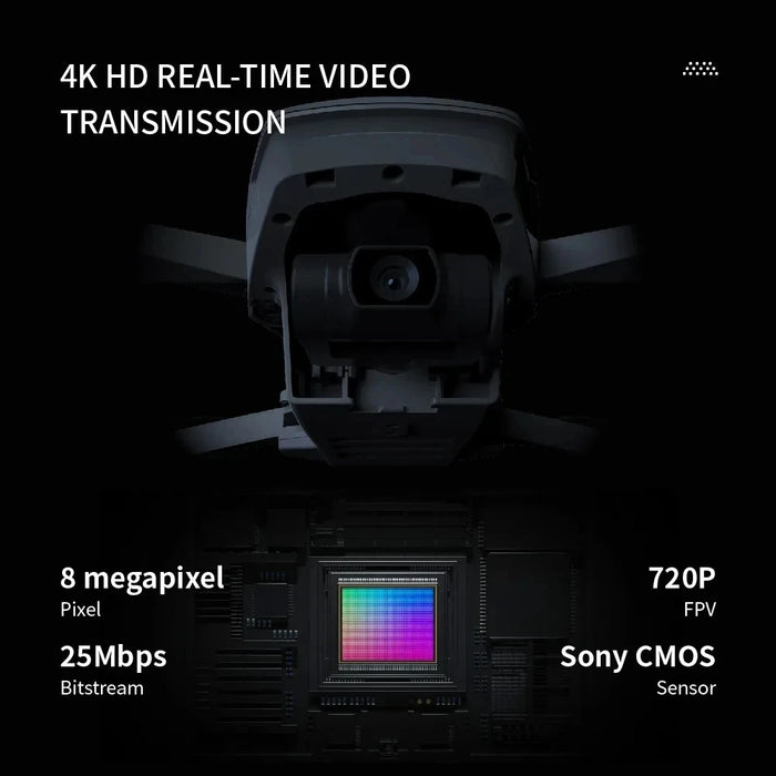 Smart 4K Drone with GPS, 3km Range and Stabilized Camera WHITE