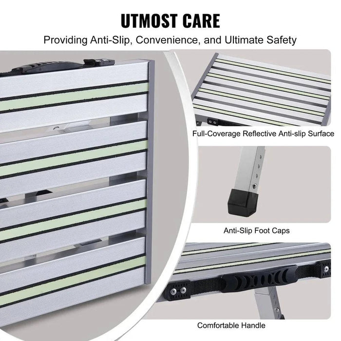 Aluminium Alloy Folding RV Steps Adjustable Height with Anti-Slip Surface and Rubber Feet: Durable and adjustable steps for RV with anti-slip surface