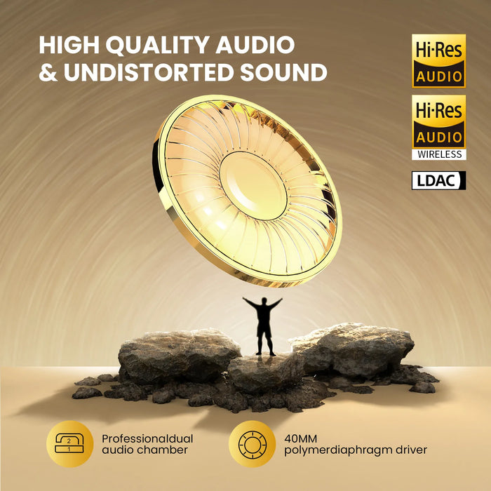 Bluetooth 5.4 Over Ear Noise Cancelling Headphones