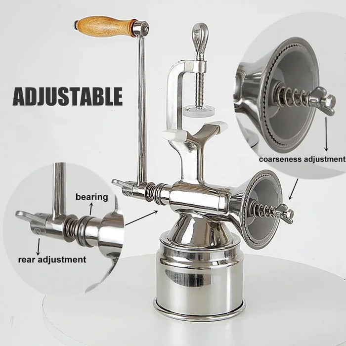 Stainless Steel Manual Food Mill with Wooden Handle