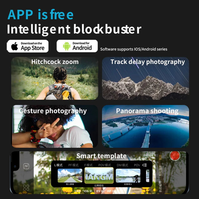Stabilizer with multiple shooting modes and 10-hour battery life