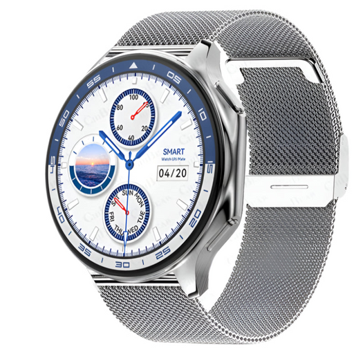 Experience the sleek design and advanced features of the Silver Mesh Belt New Smartwatch 