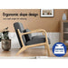 2-seater sofa with wooden armrests and high-density foam padding