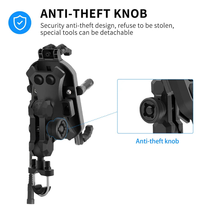 12V Motorcycle Handlebar Phone Holder 15W Wireless Charger