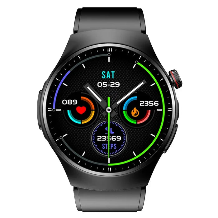 Smart Watch Black Steel with Call, Heart Rate & Sleep Tracker Black