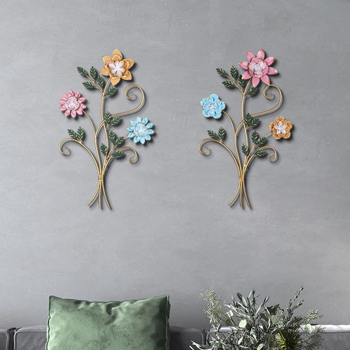 Modern Metal Wall Art Flower Decoration for Living Room