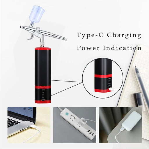 Portable mini airbrush kit with compressor for easy and convenient use on the go