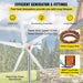 Wind Turbine Generator with MPPT, Charge Controller for Home, RV, Yacht, Farm Use (500W 5 Blades, MPPT Controller 2) - FLUXA