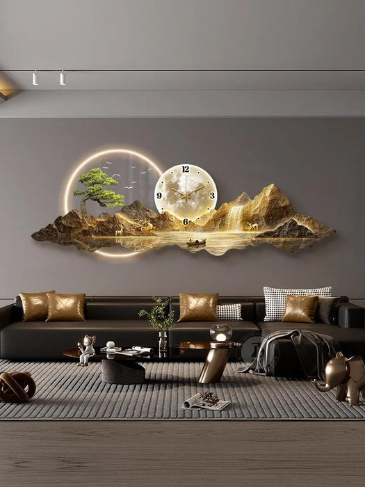 Modern LED Mural Clock for Living Room Decor