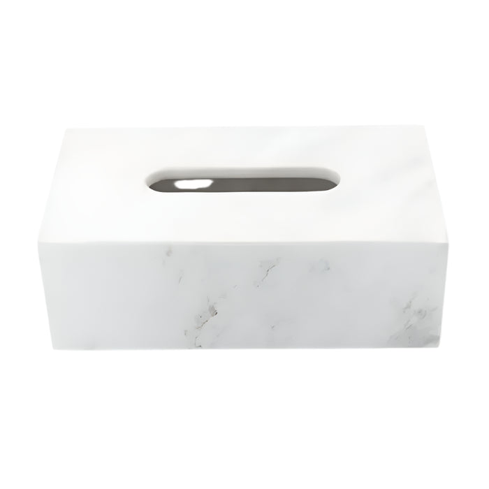 Solid Black Marble Tissue Holder Elegant Decorative Office Canister