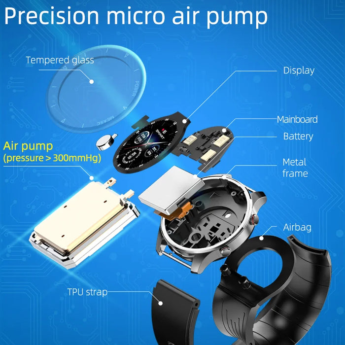 1.3" AMOLED Smart Watch – AI Health Monitor, Blood Oxygen, Glucose, ECG